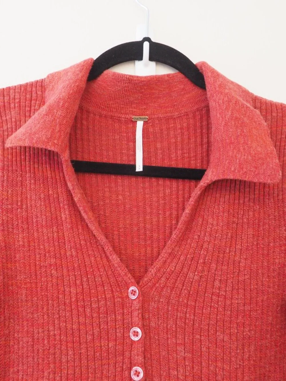 Free People Rain or Shine Knit Long Sleeve Collared Sweater Style Dress sz S